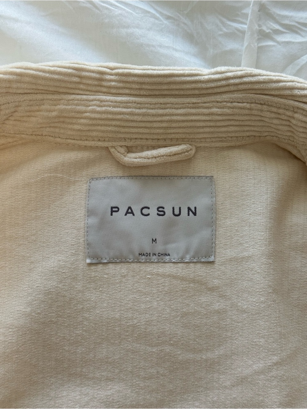PacSun Cream Corduroy Oversized Jacket Shacket Medium M Neutral Beige - Picture 6 of 7